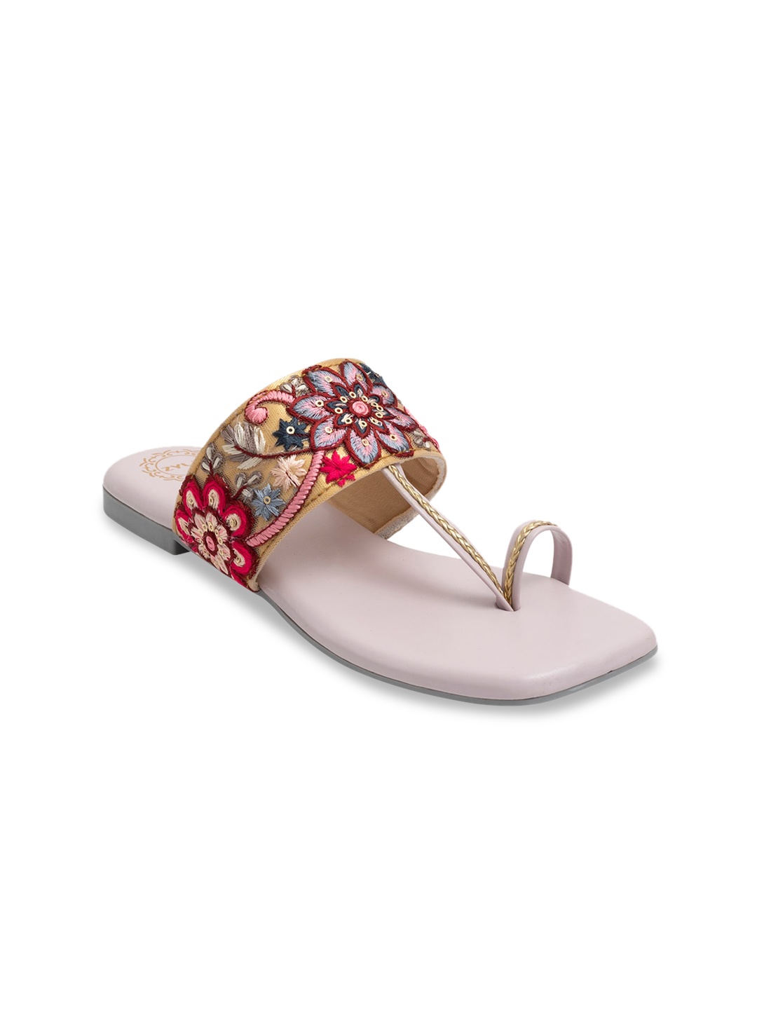 

Zyla Women Embellished Embroidered One Toe Flats, Lavender