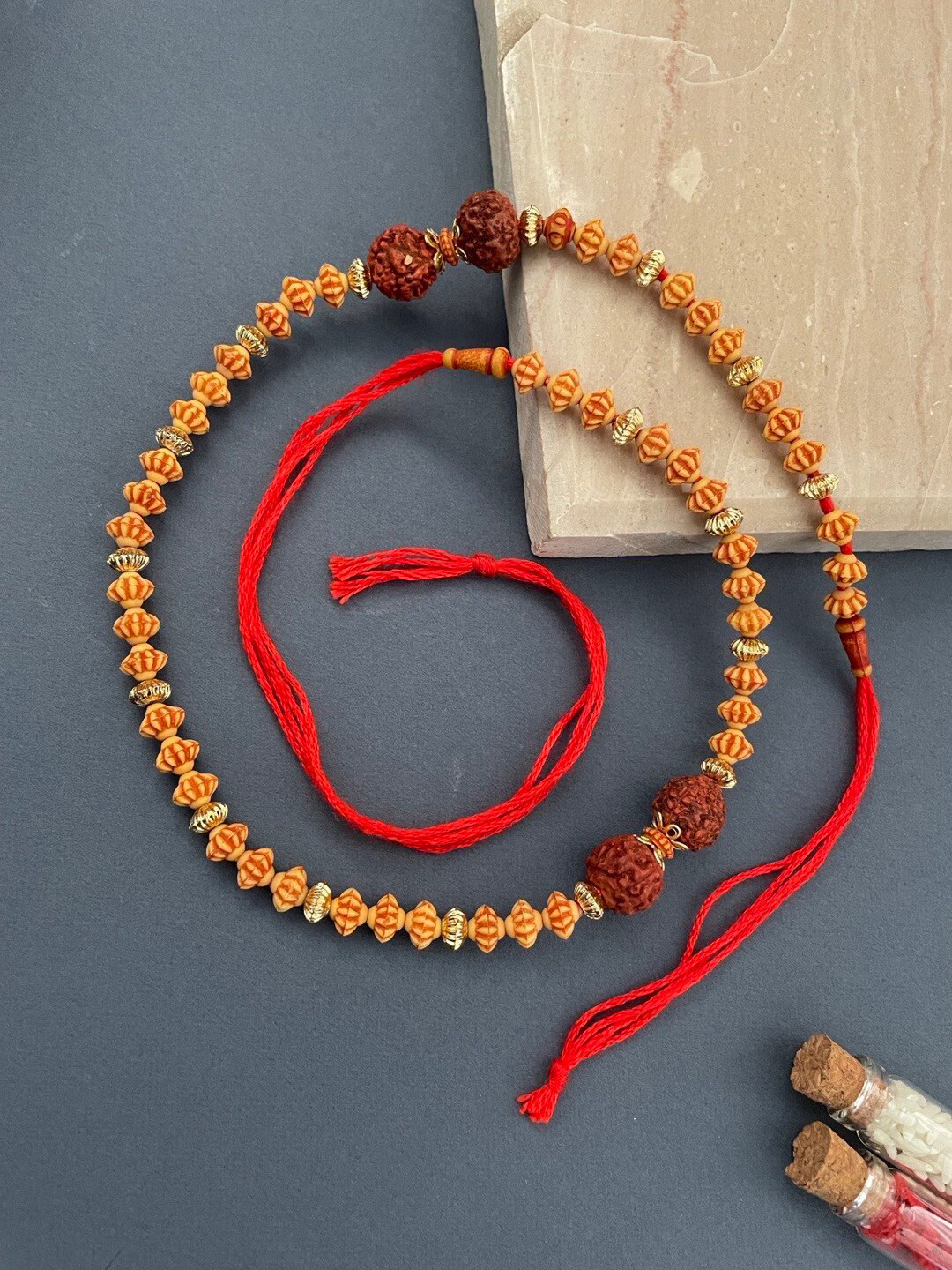 

Digital Dress Room Rudraksha Beaded Rakhi, Brown