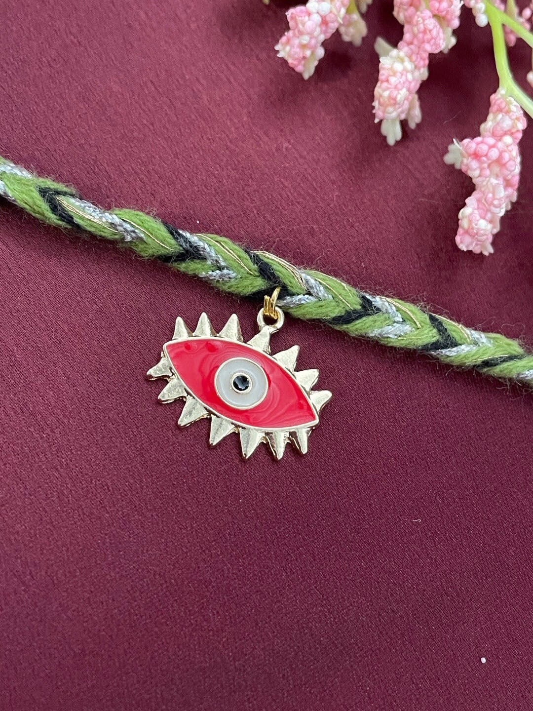 

Digital Dress Room Evil Eye Charm Thread Rakhi, Gold