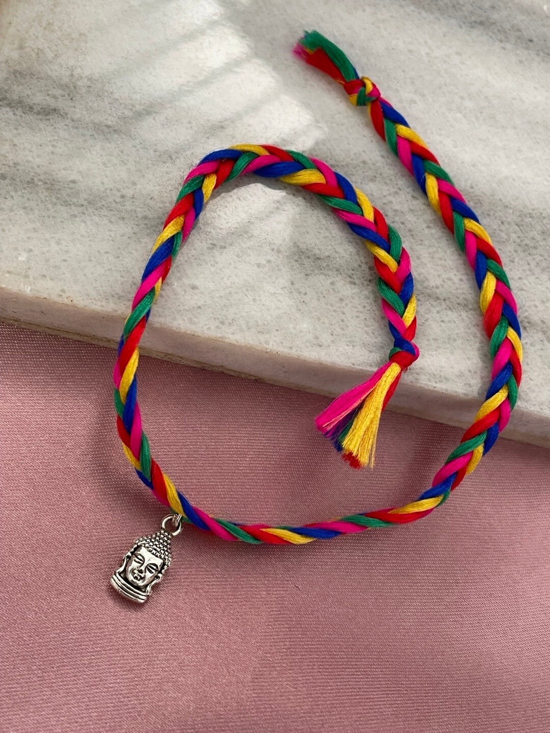 

Digital Dress Room Buddha Charm Thread Rakhi, Silver