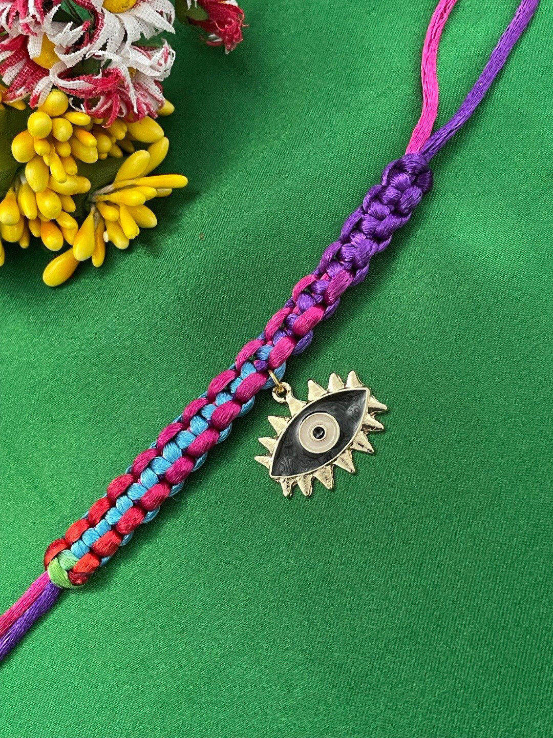 

Digital Dress Room Evil Eye-Charm Rakhi, Purple