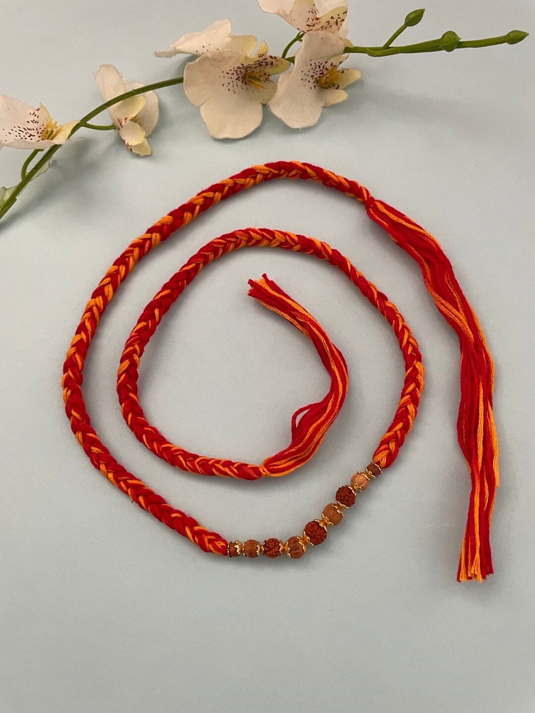 

Digital Dress Room Rudraksha & Chandan Beaded Thread Rakhi, Gold