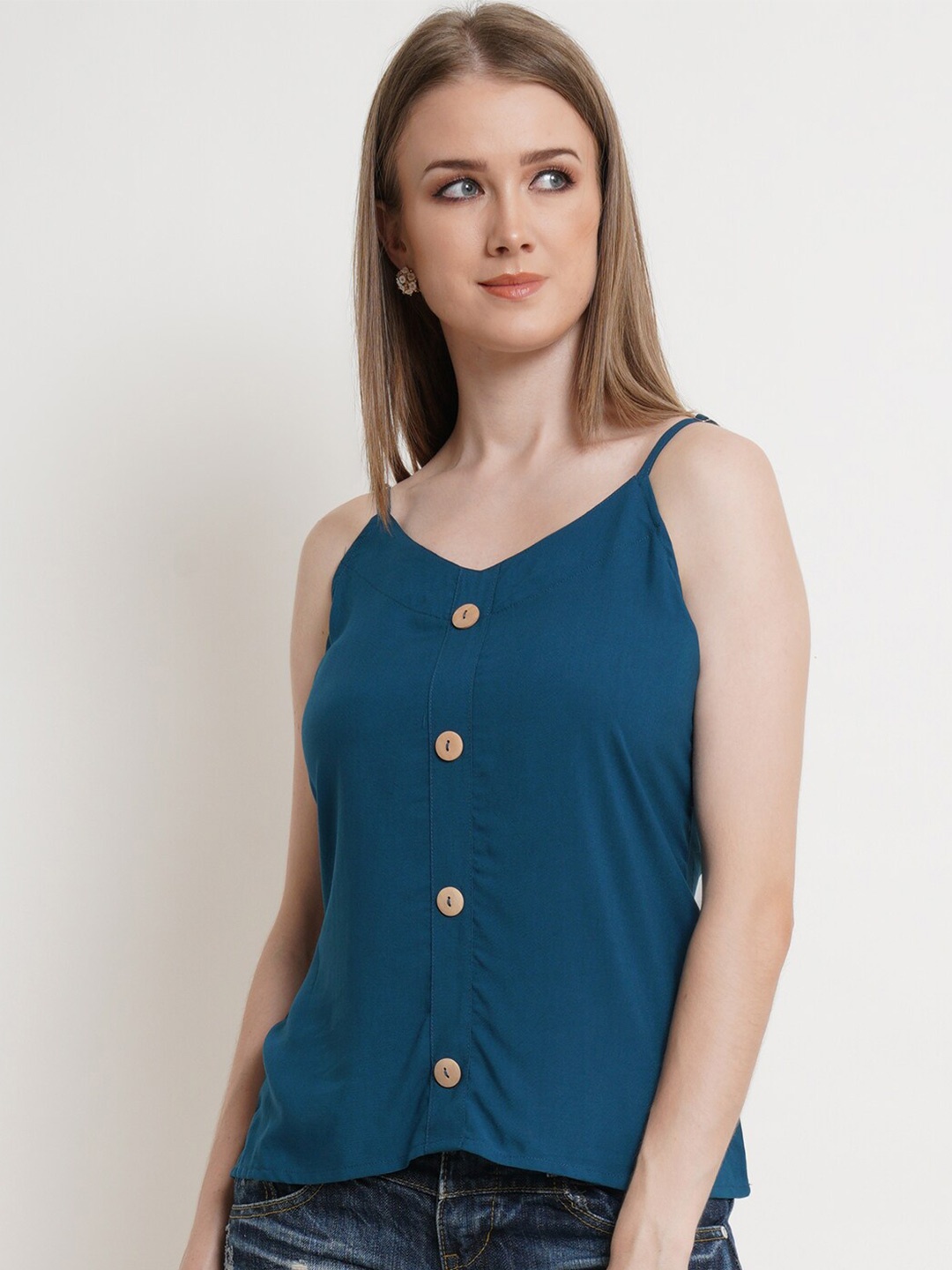 

Popwings Shoulder Straps Regular Top, Teal