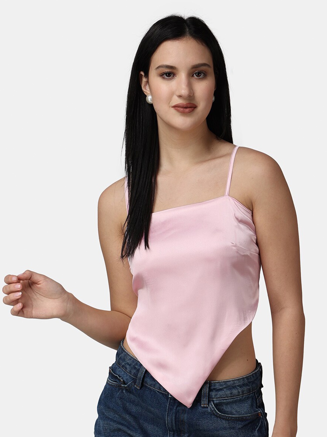 

Popwings Sleeveess Crop Top, Pink