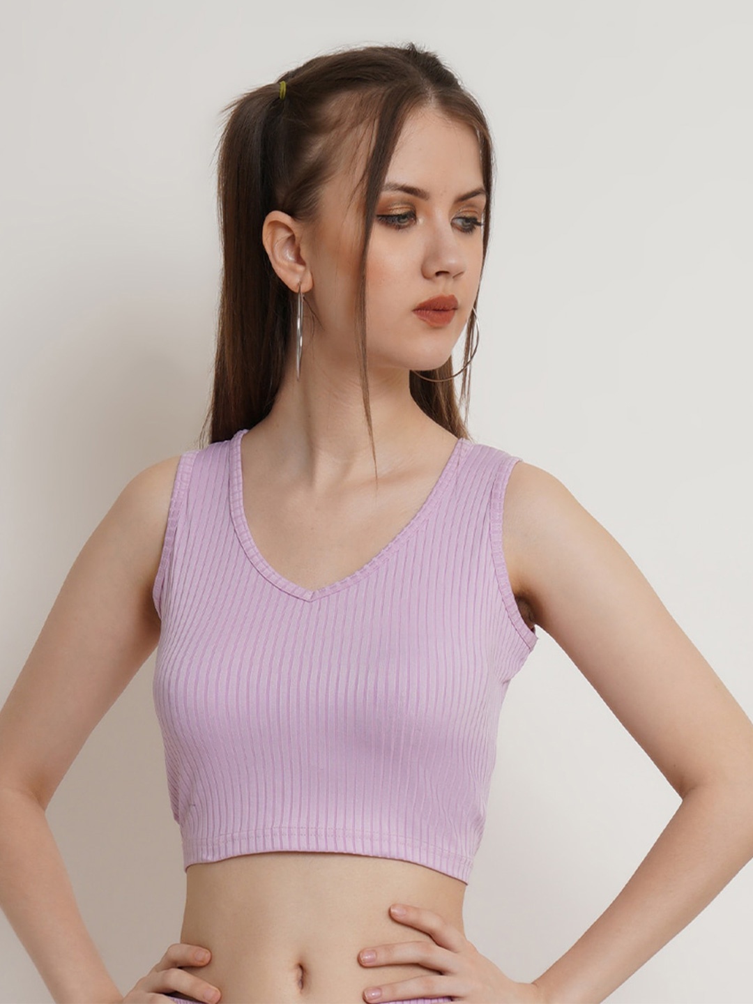 

Popwings V-Neck Sleeveless Top, Lavender