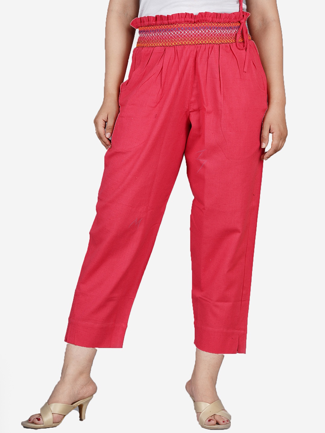 

SUMAVI-FASHION Women Organic Cotton Trousers, Pink