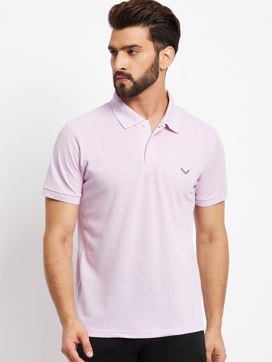 

VERO AMORE Polo Collar Cotton T-Shirt, Lavender