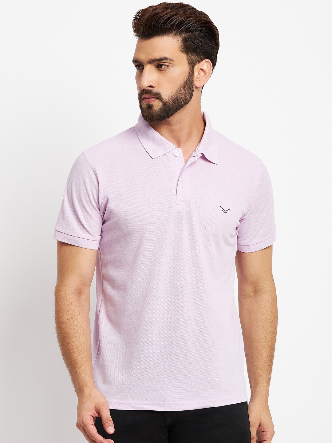 

VERO AMORE Polo Collar Cotton T-shirt, Lavender