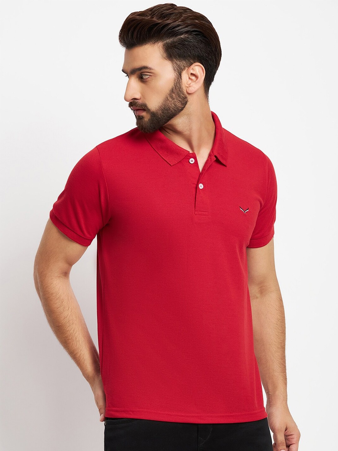 

VERO AMORE Polo Collar Cotton T-shirt, Red