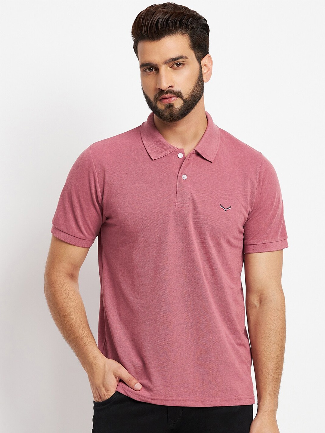 VERO AMORE Polo Collar Cotton T-shirt, Pink
