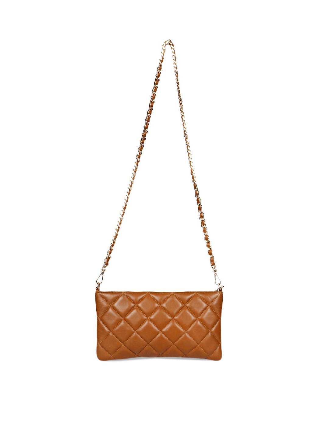 

Saint G Textured Leather Structured Sling Bag With Quilted, Brown