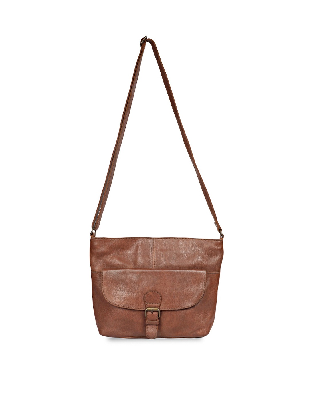 

Saint G Leather Structured Sling Bag, Coffee brown