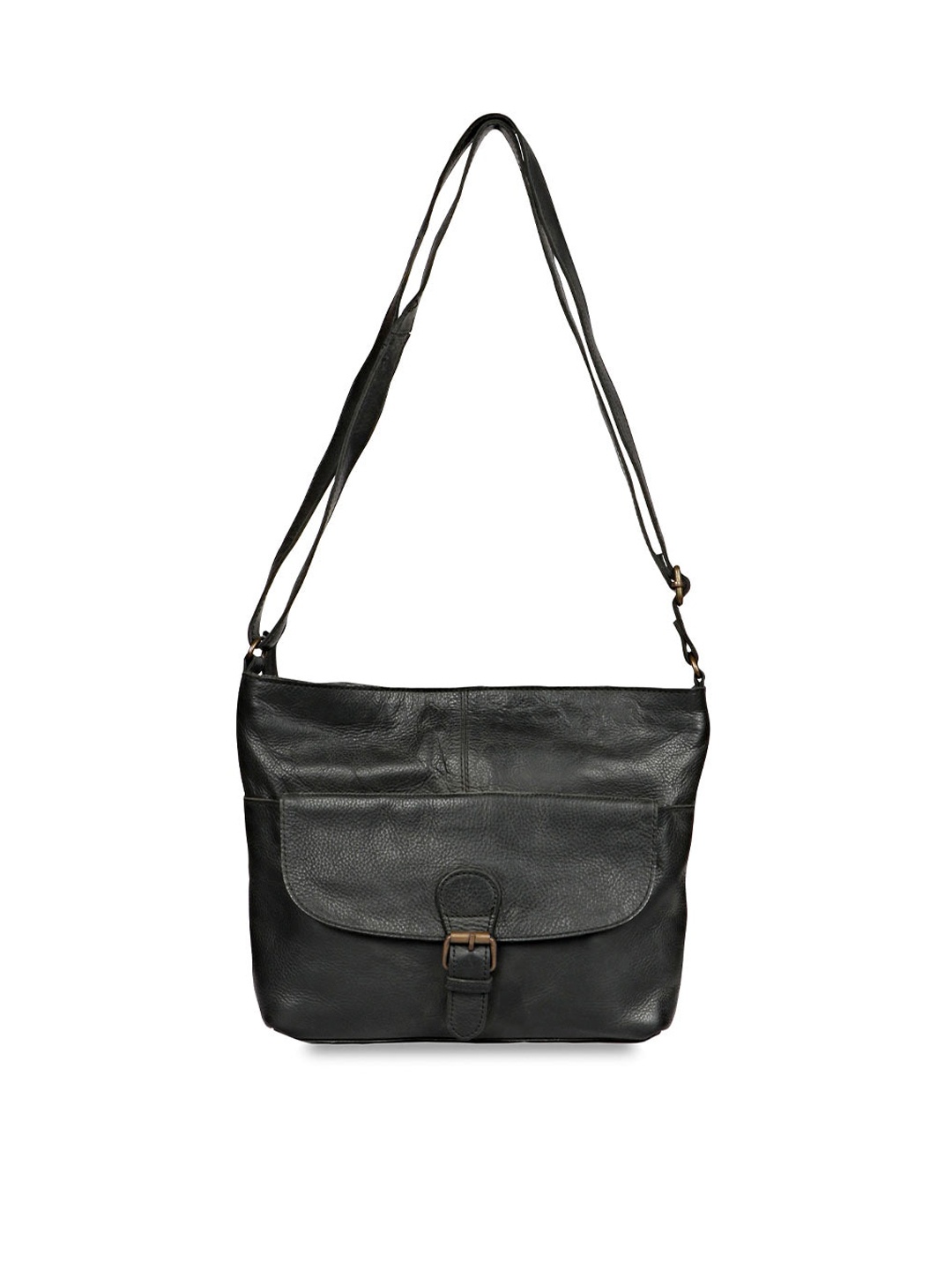 

Saint G Textured Leather Structured Sling Bag, Black