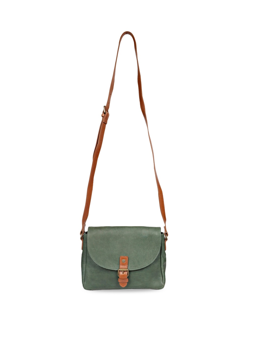 

Saint G Textured Leather Structured Sling Bag, Green