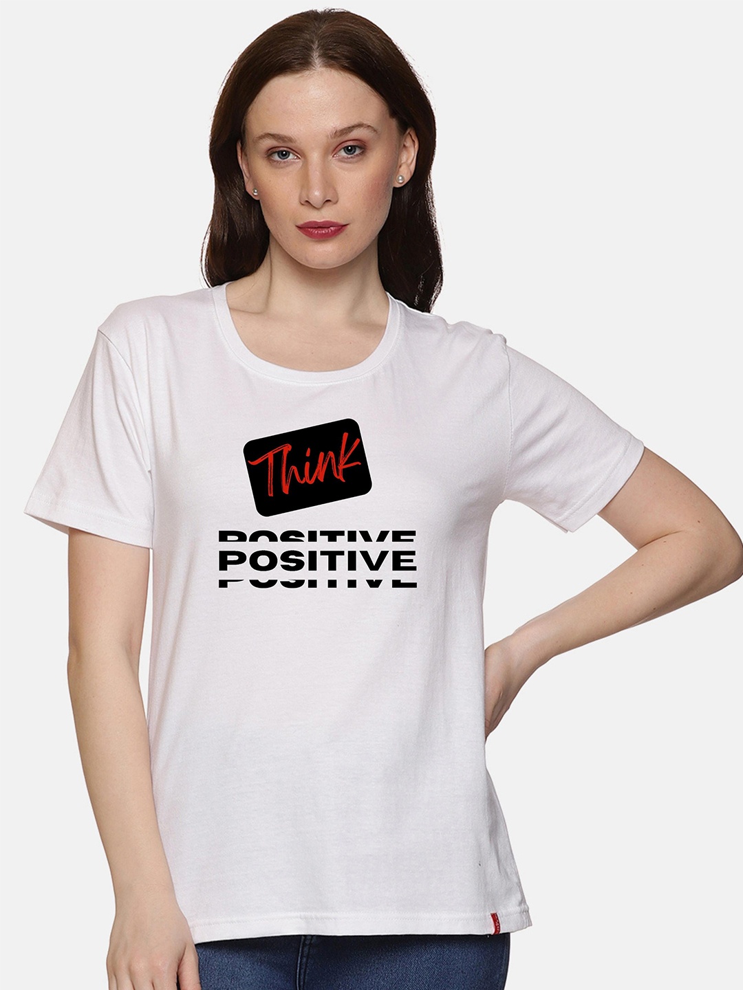 

NOT YET by us Typography Printed Cotton T-shirt, White