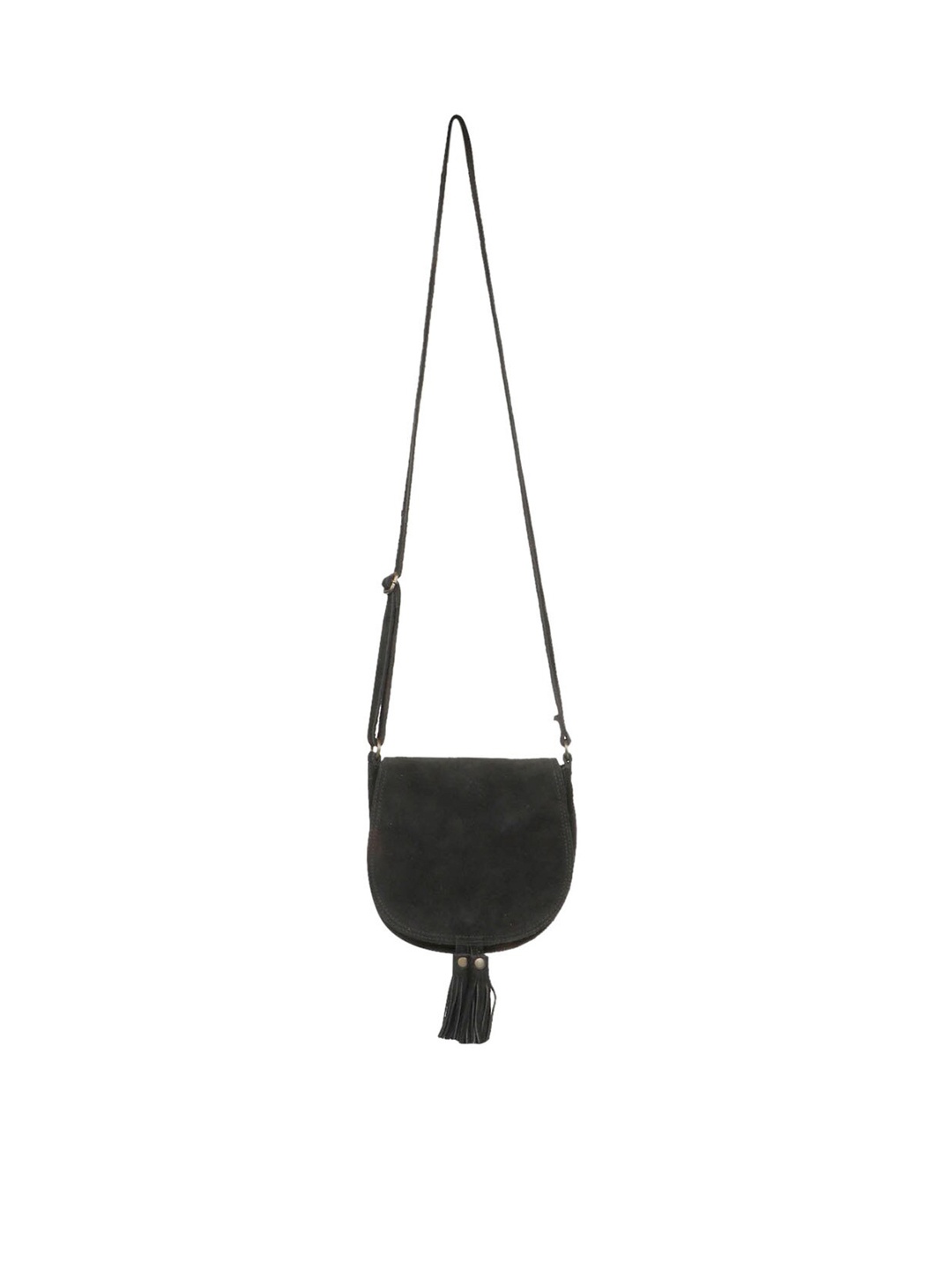 

Favore Tasselled Leather Sling Bag, Black