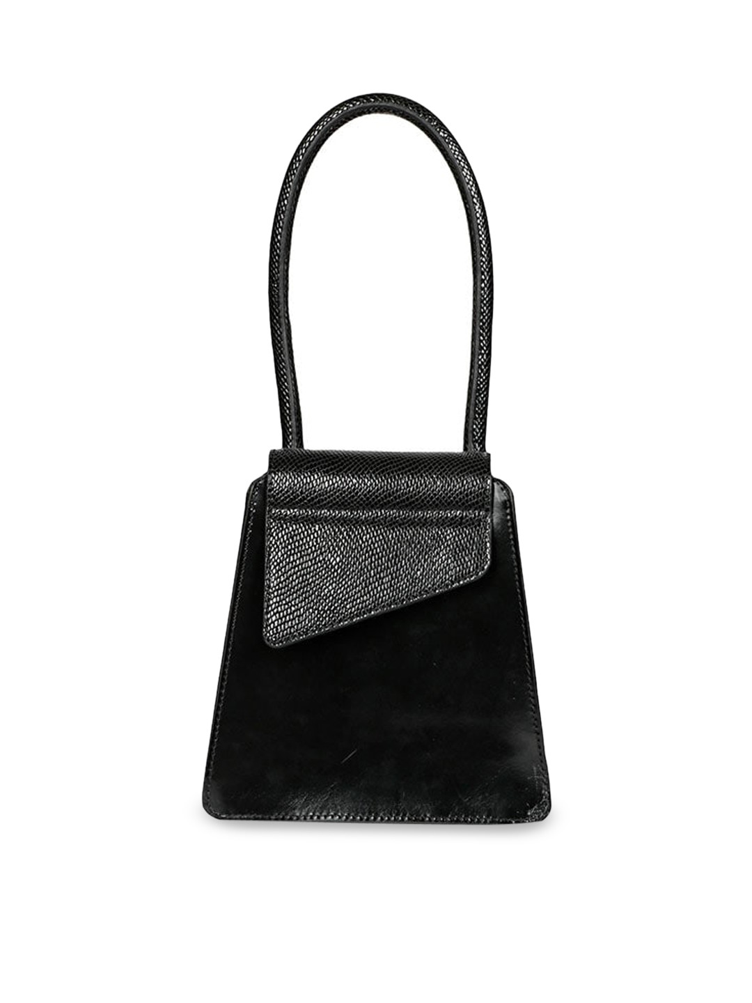 

Favore Textured Leather Structured Handheld Bag, Black