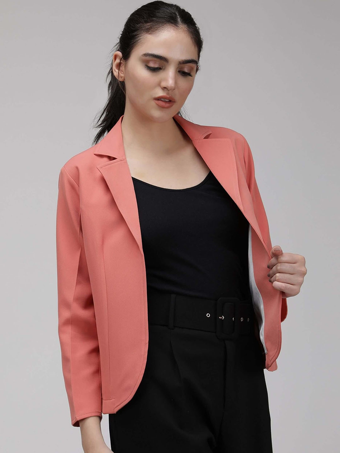 

IDK Open Front Casual Blazer, Peach