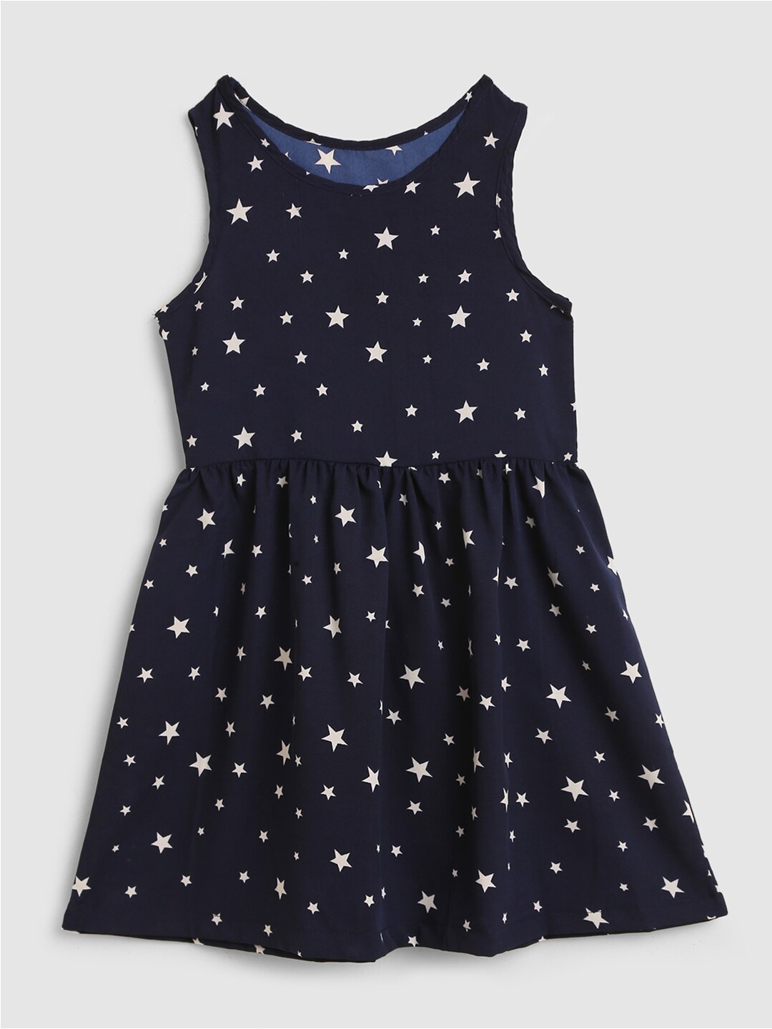 

HERE&NOW Girls Navy Blue Conversational Printed Fit & Flare Dress