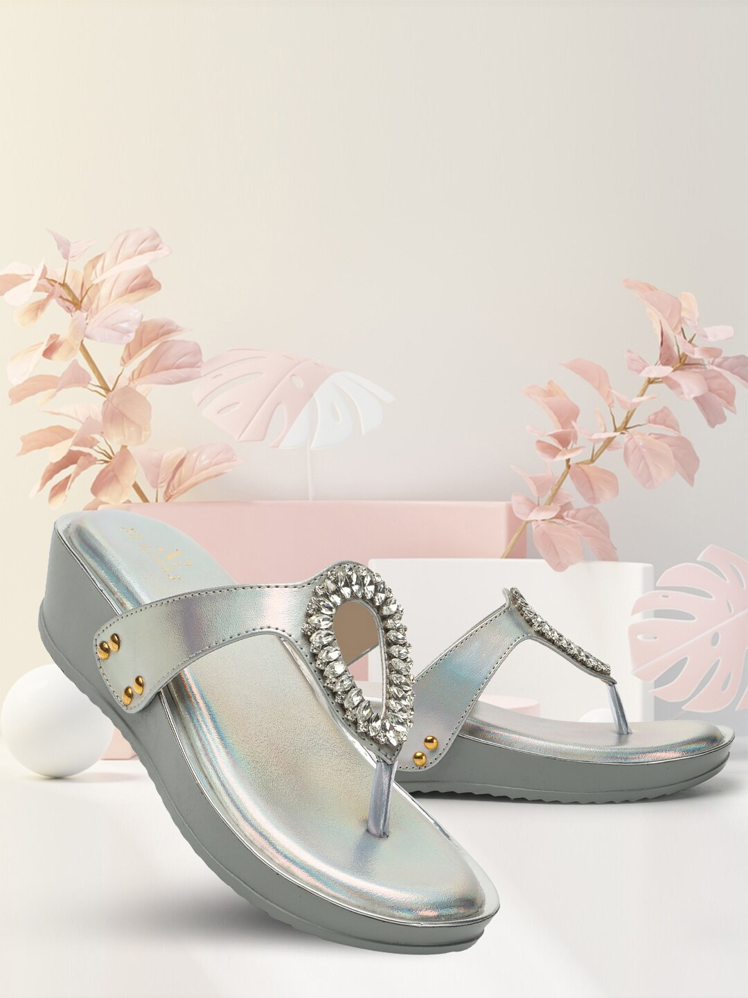 

XE Looks Embellished Lightweight Comfort Heels, Silver