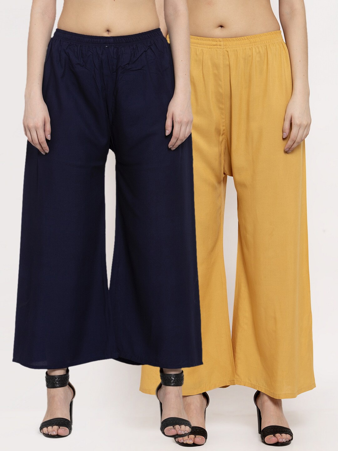 

Miaz Lifestyle Women Pack of 2 Cotton Palazzos, Beige