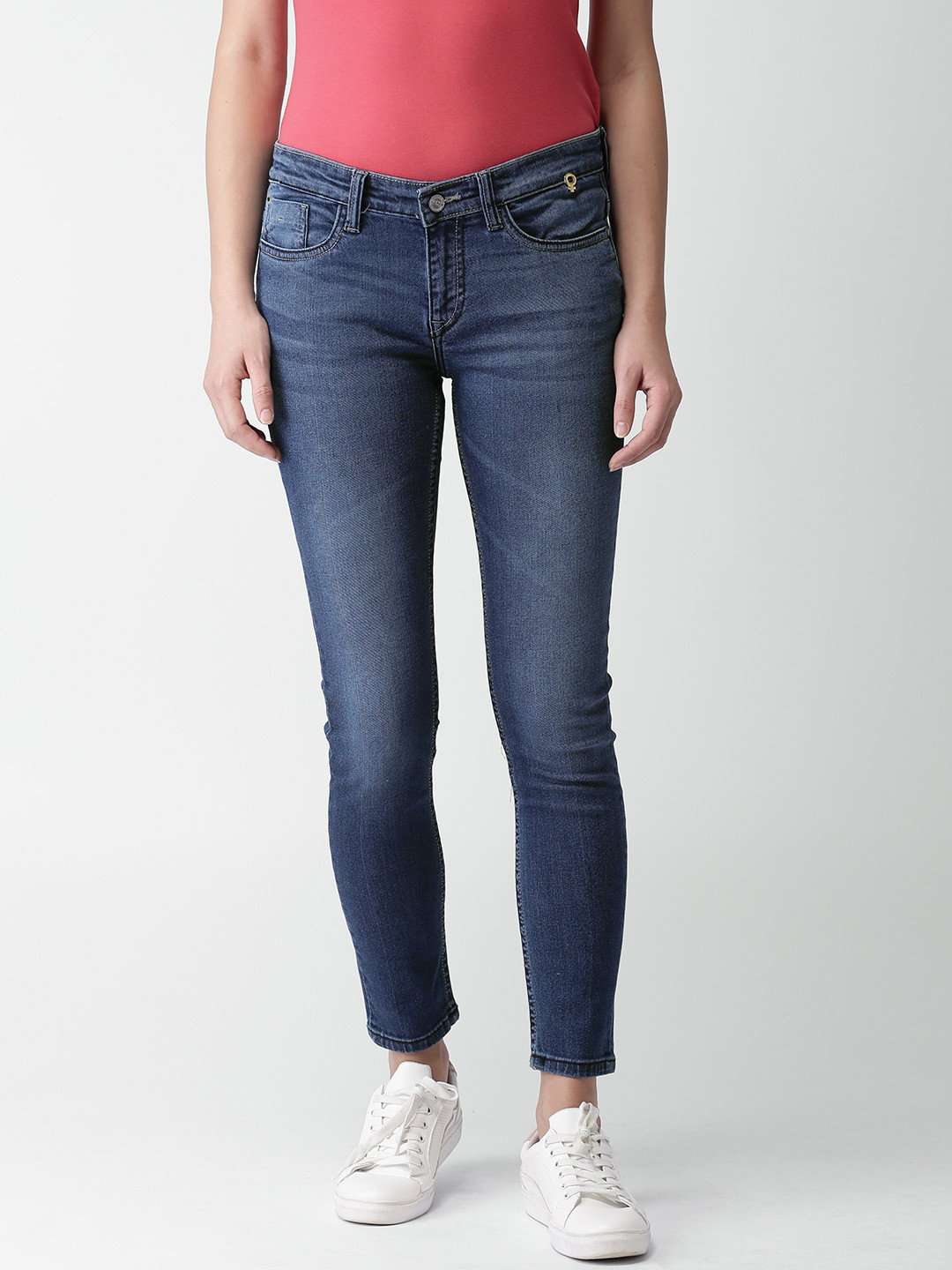 

Mast & Harbour Women Blue Skinny Fit Mid-Rise Clean Look Stretchable Jeans