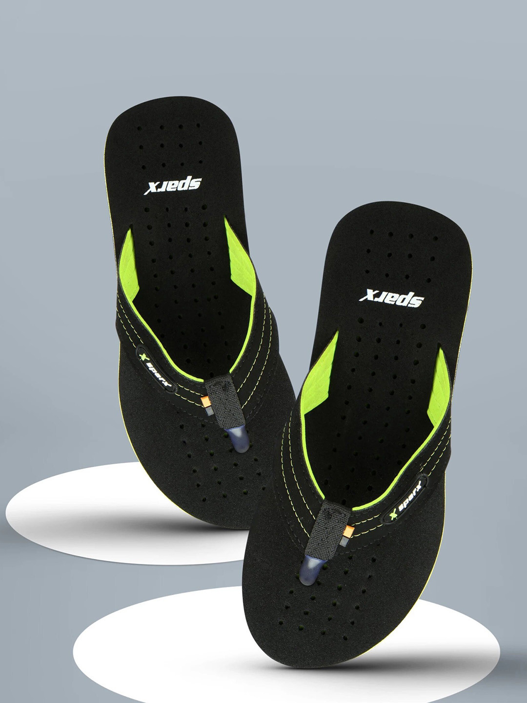 

Sparx Men Self Design Fabric Thong Flip-Flops, Black