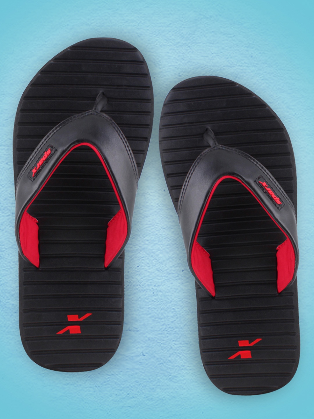 

Sparx Men Brand Logo Printed Thong Flip-Flops, Black