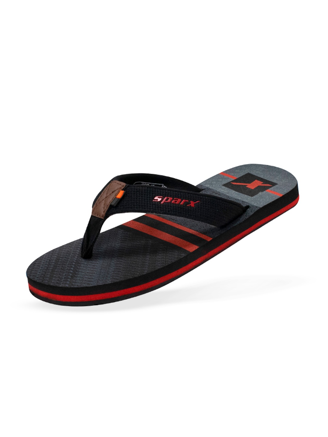 

Sparx Men Printed Fabric Thong Flip-Flops, Black