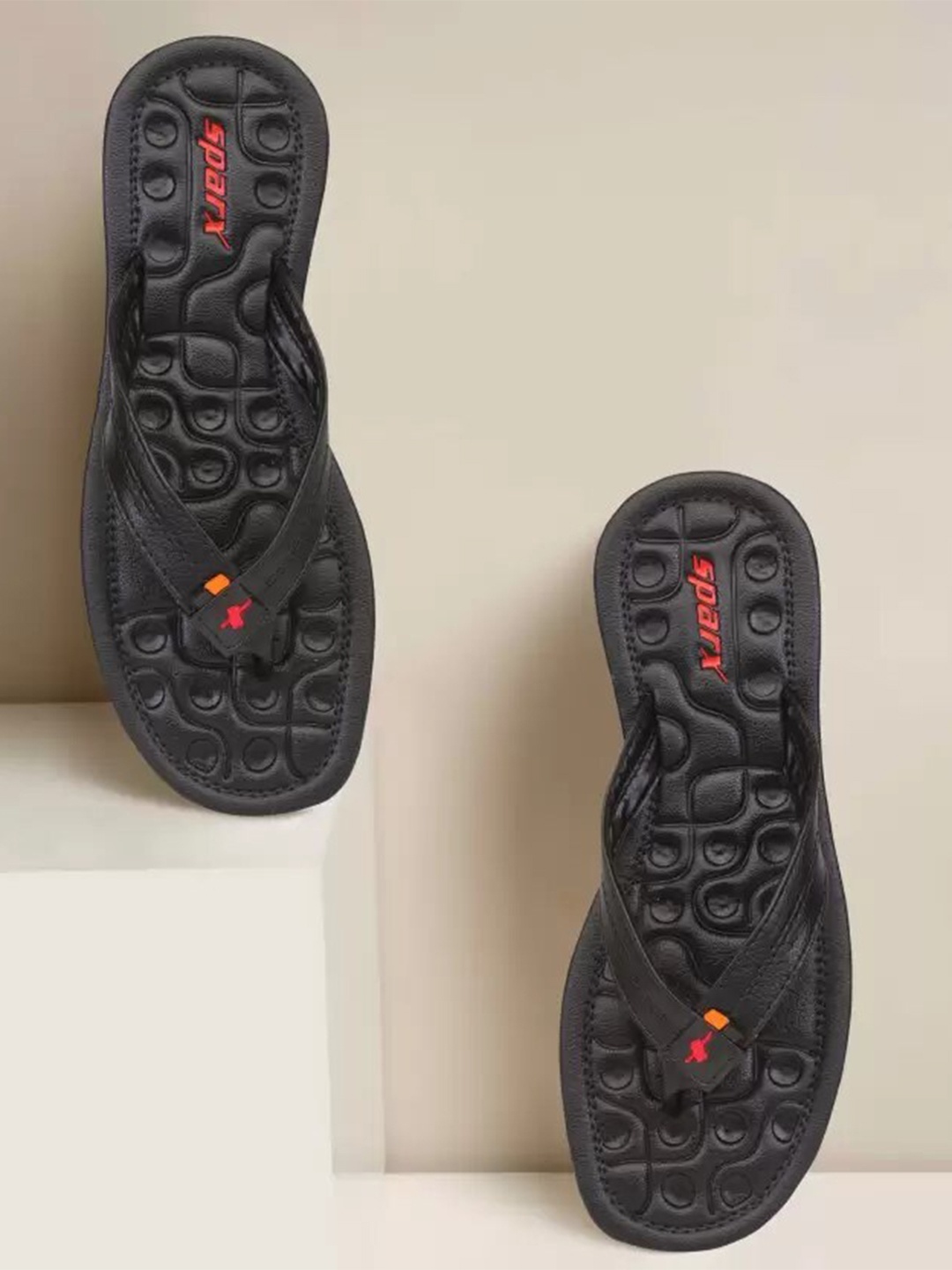 

Sparx Men Textured Thong Flip-Flops, Black