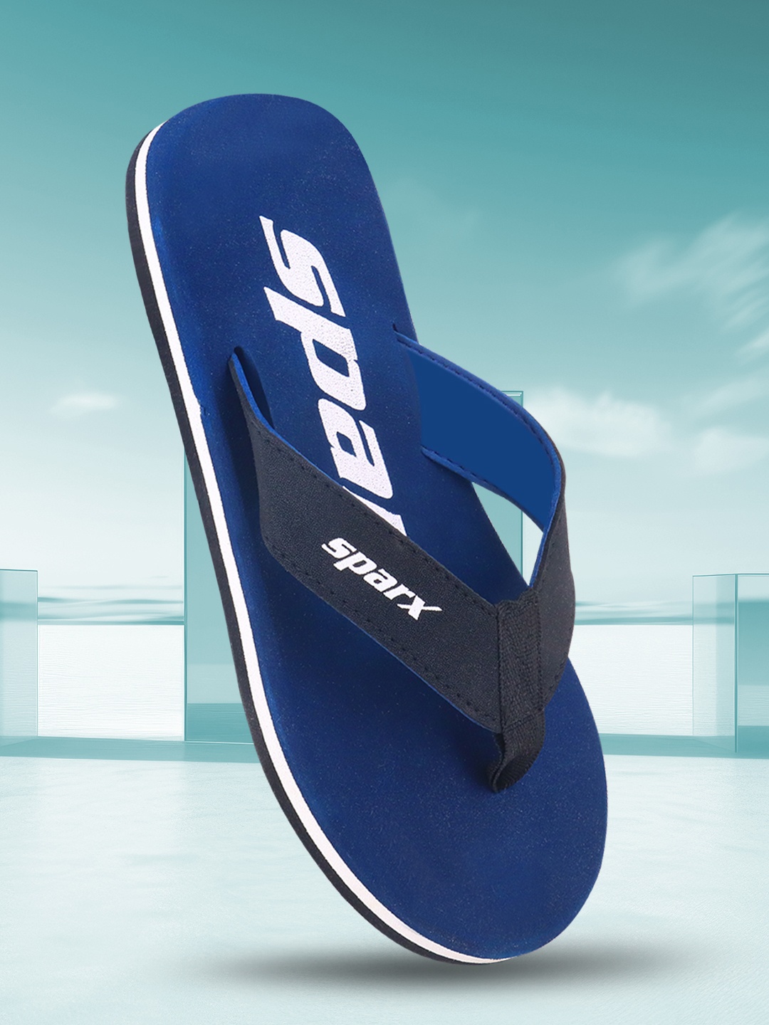 

Sparx Men Printed Thong Flip-Flops, Navy blue