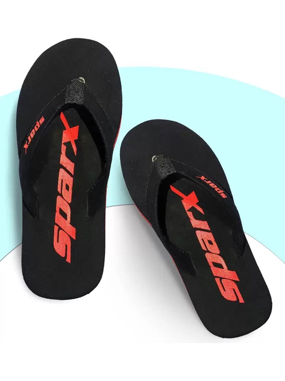 

Sparx Men Brand Logo Printed Thong Flip-Flops, Black