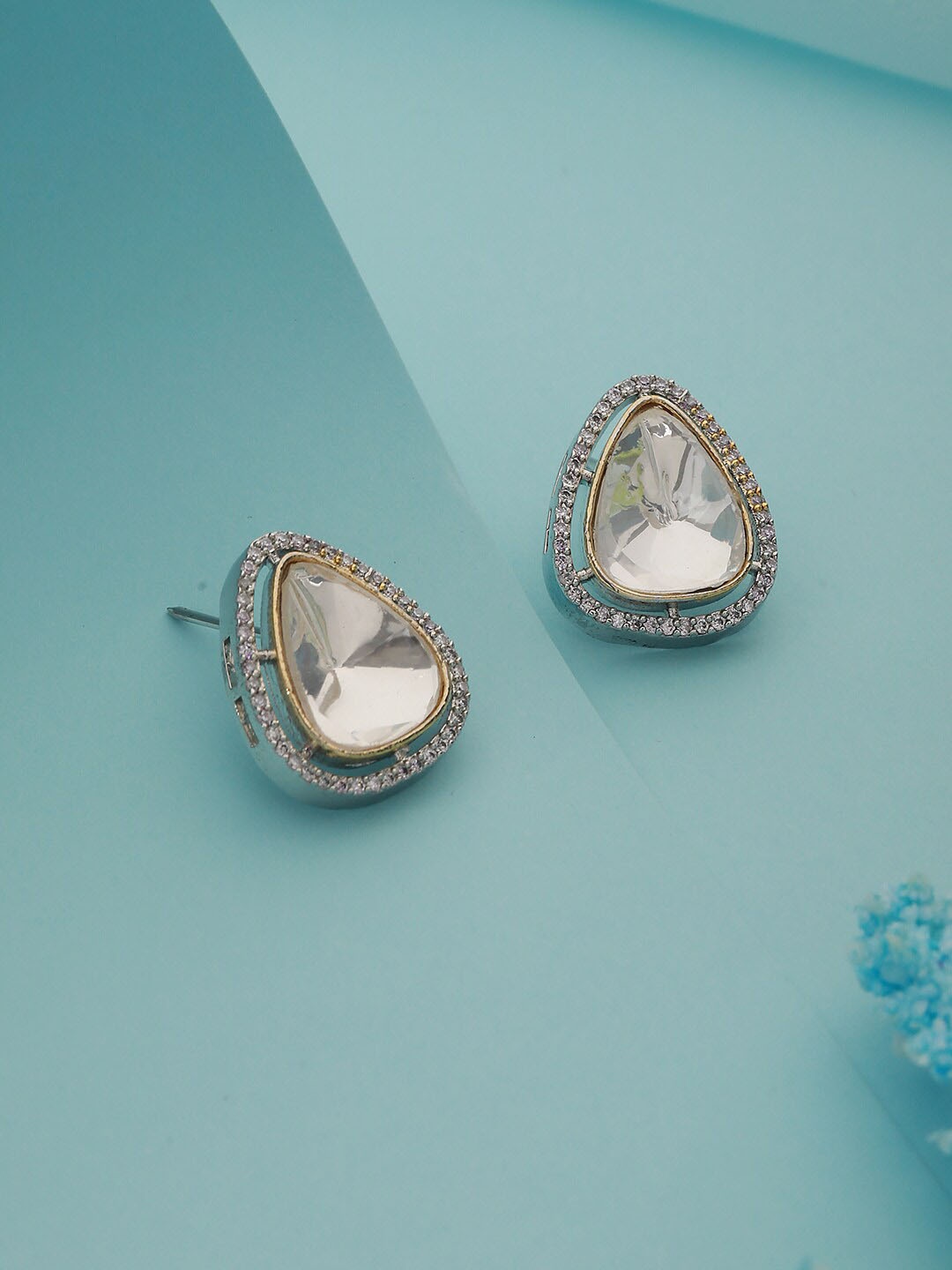 

Saraf RS Jewellery Gold-Plated Cubic Zirconia Classic Studs