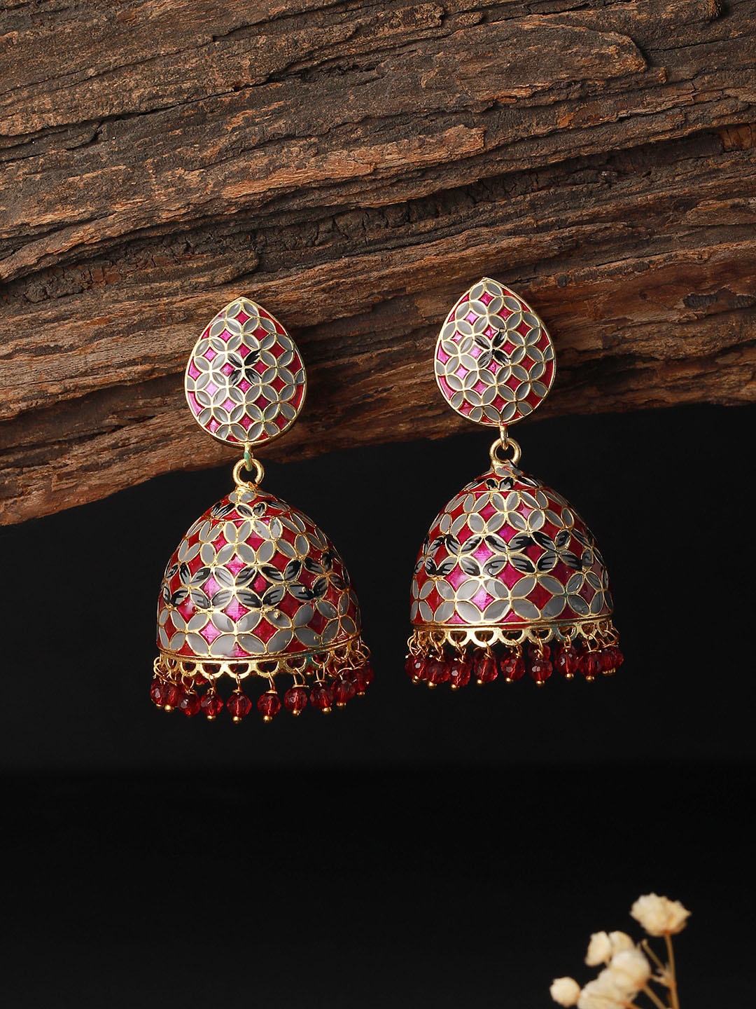 

Saraf RS Jewellery Gold-Plated Dome Shaped Jhumkas