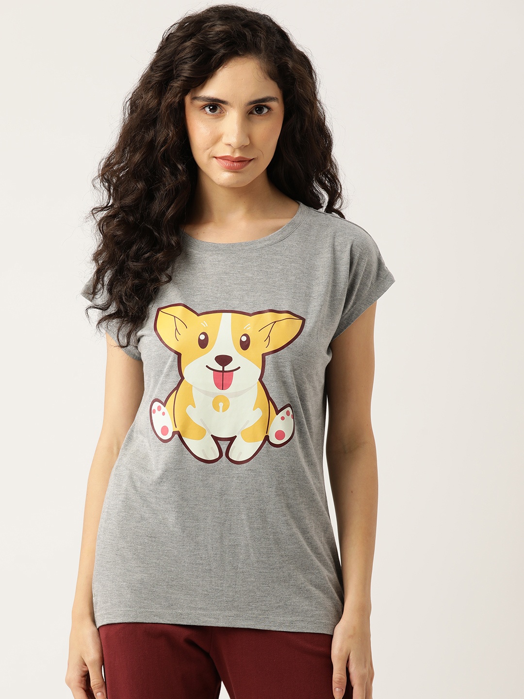 

UNMADE Women Graphic Printed Lounge T-shirt, Grey
