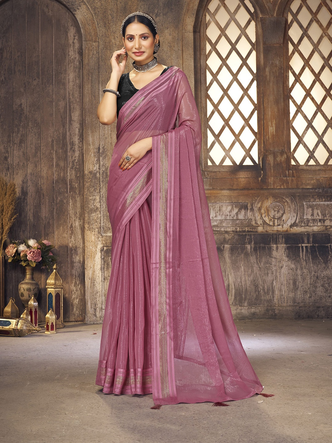 

elora Pure Silk Bhagalpuri Saree, Purple