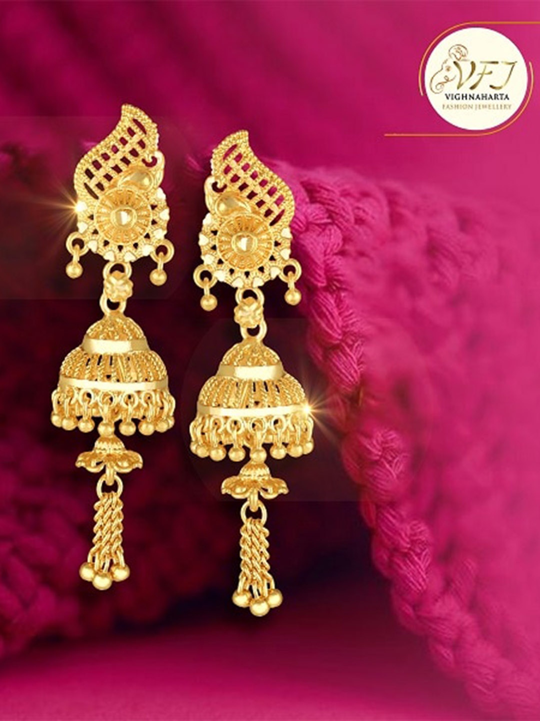

Vighnaharta Gold-Plated Floral Drop Earrings