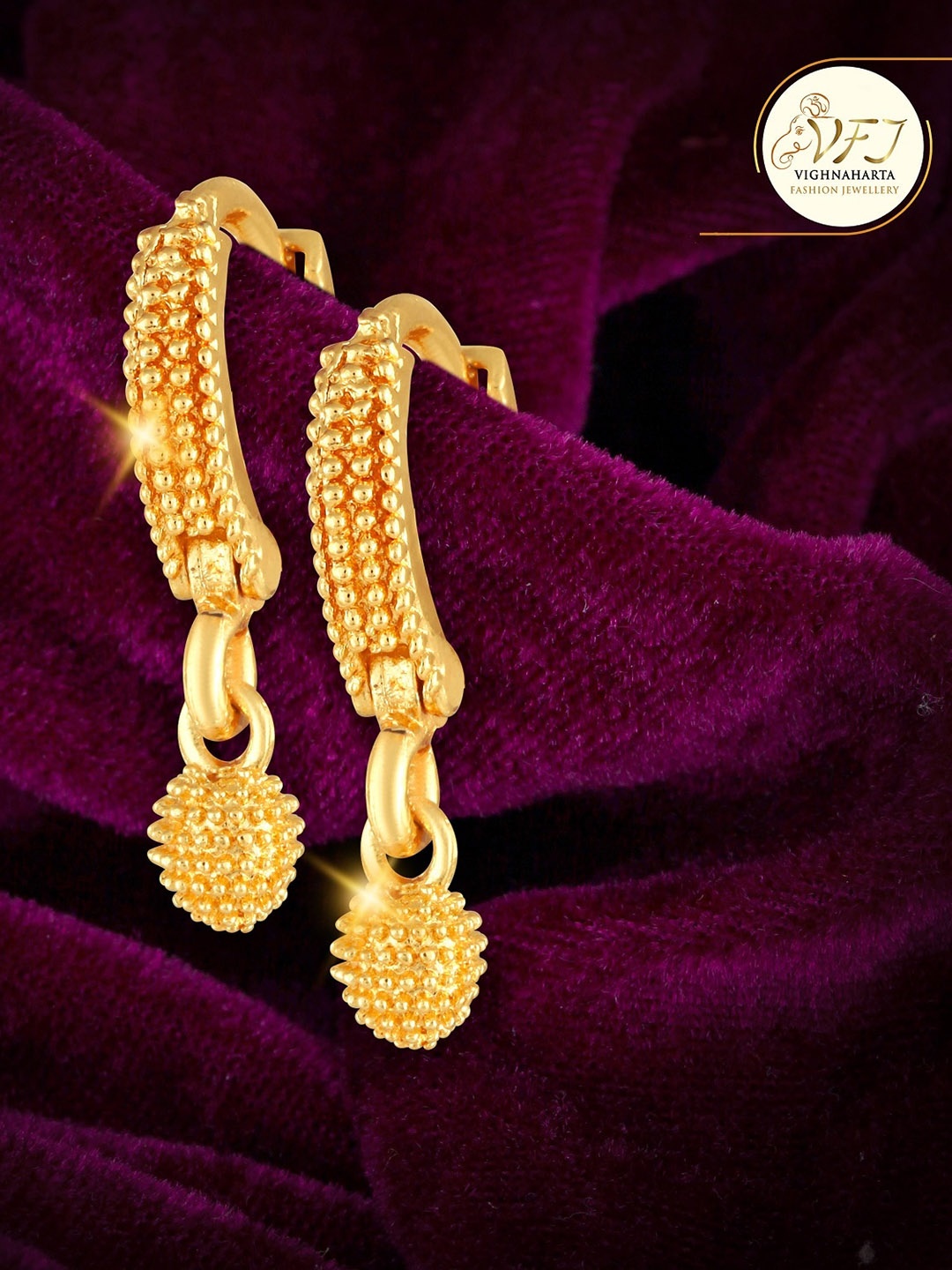 

Vighnaharta Gold-Plated Classic Drop Earrings