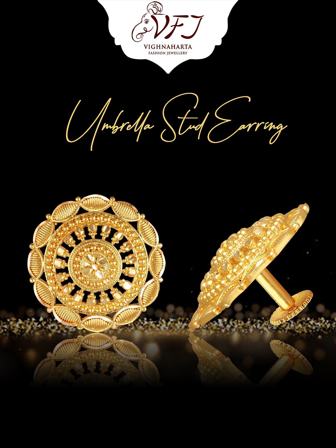 

Vighnaharta Gold-Plated Floral Studs Earrings