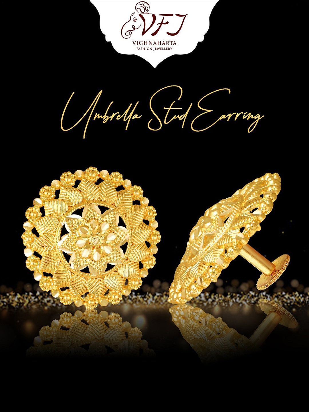 

Vighnaharta Gold-Plated Floral Studs