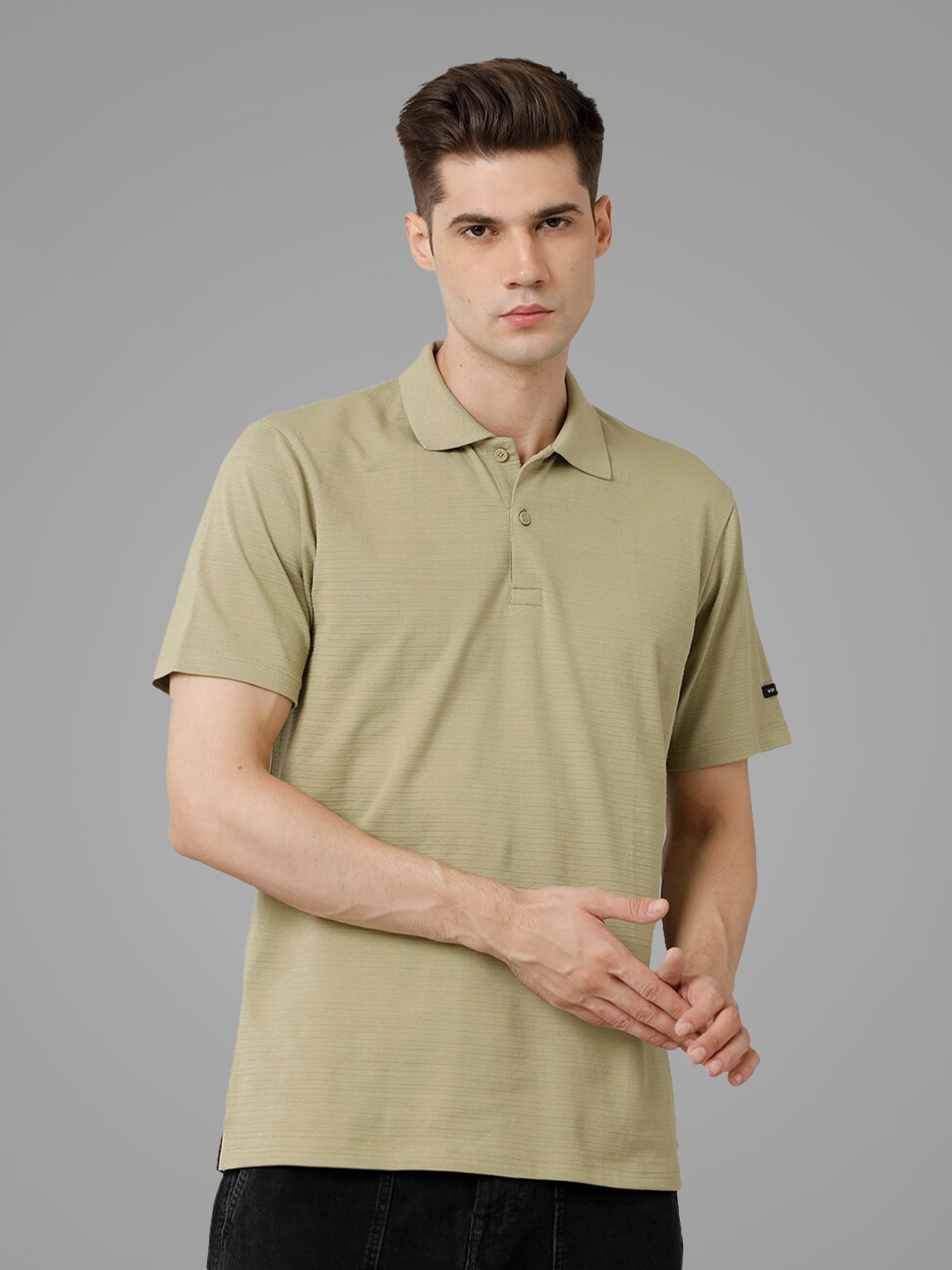 

Voi Jeans Polo Collar Cotton T-shirt, Olive
