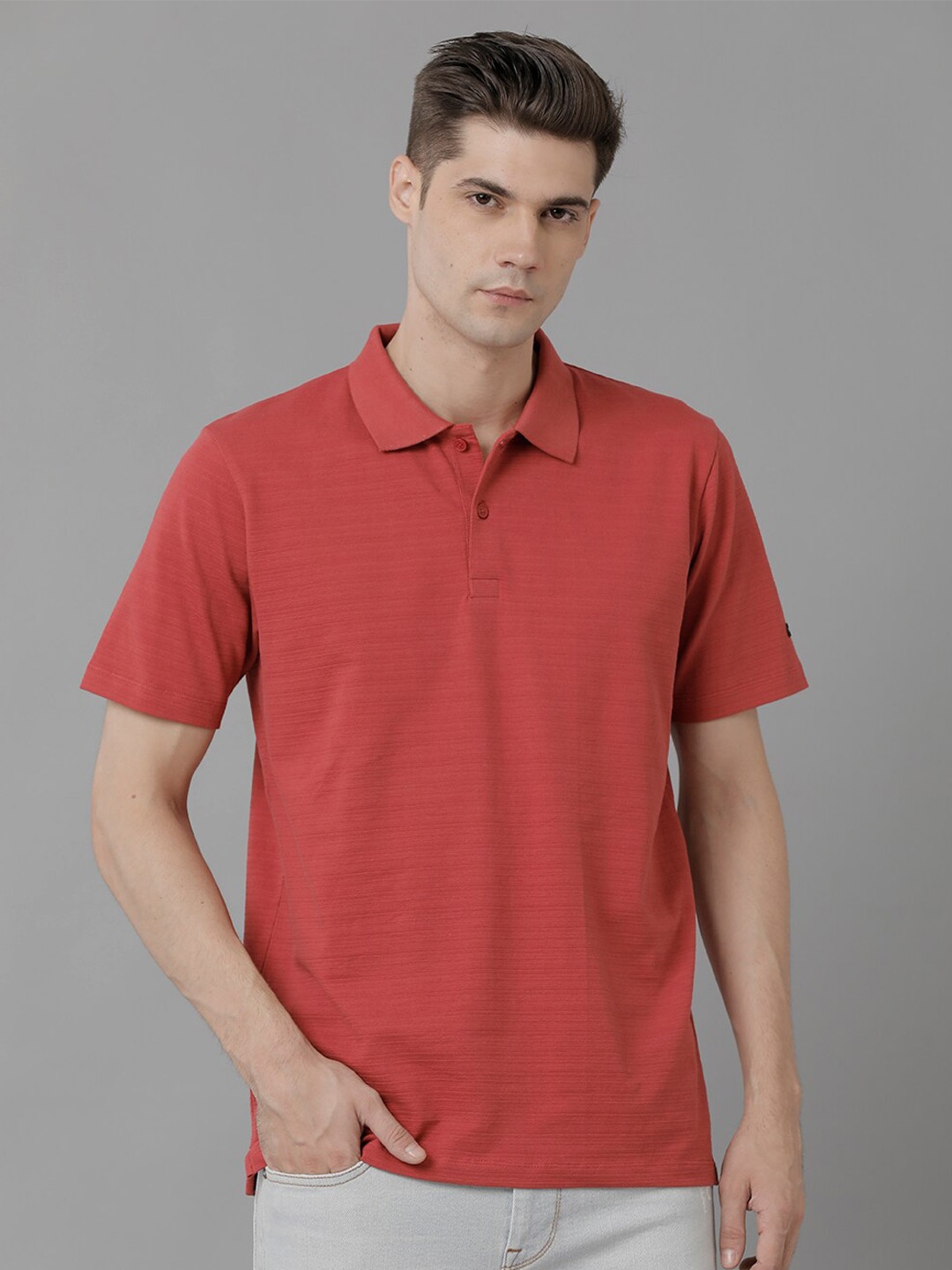 

Voi Jeans Polo Collar Cotton T-shirt, Red