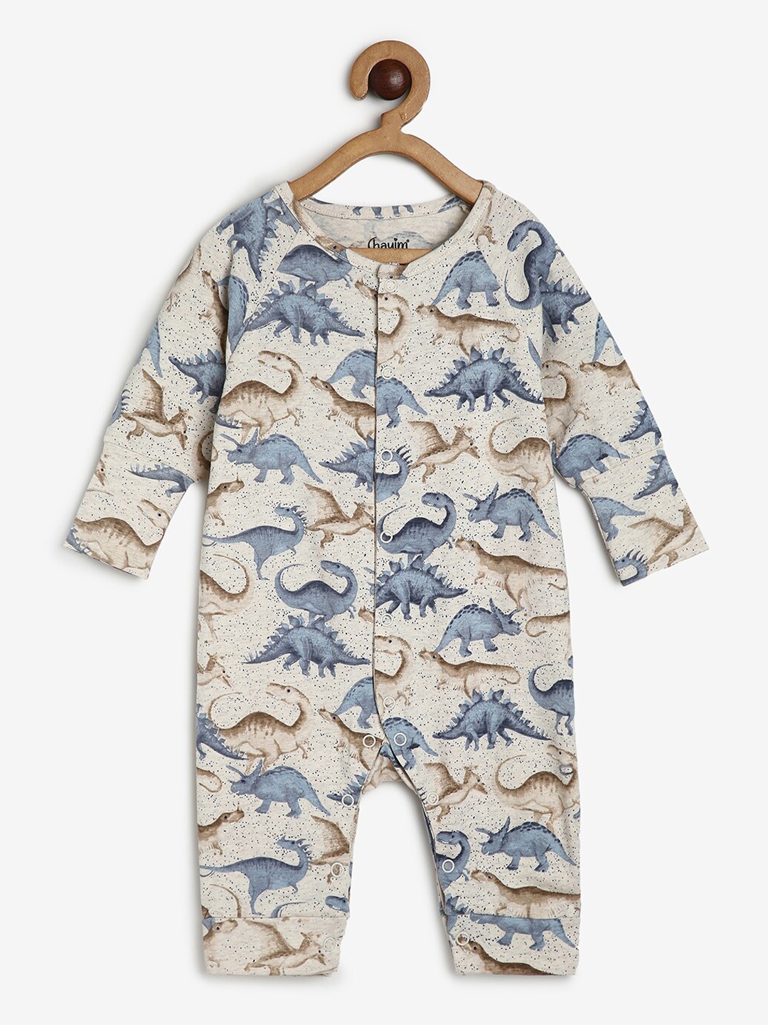 

CHAYIM Infant Kids Printed Full Length Romper, Grey