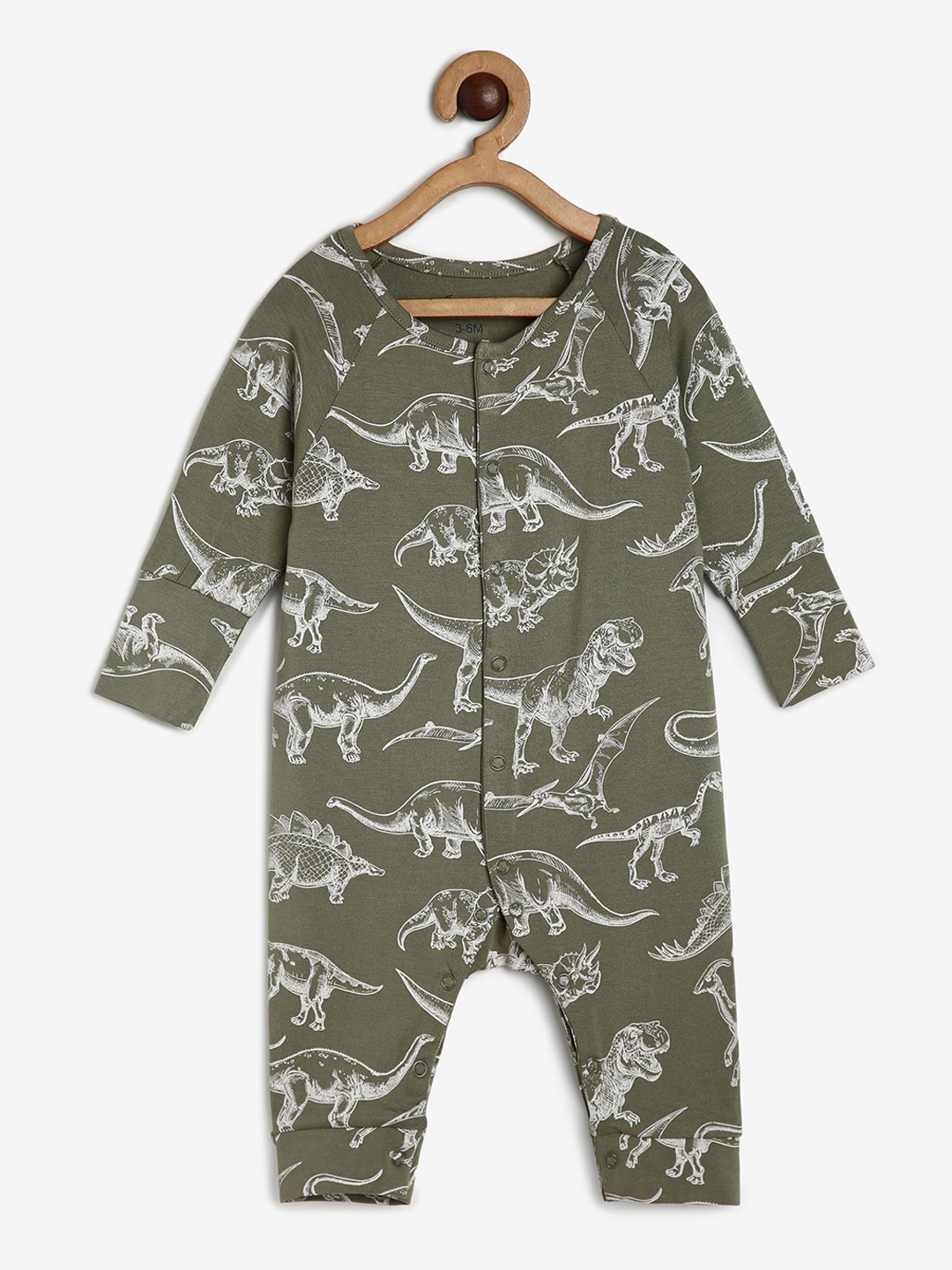 

CHAYIM Infant Printed Open Front Rompers, Green