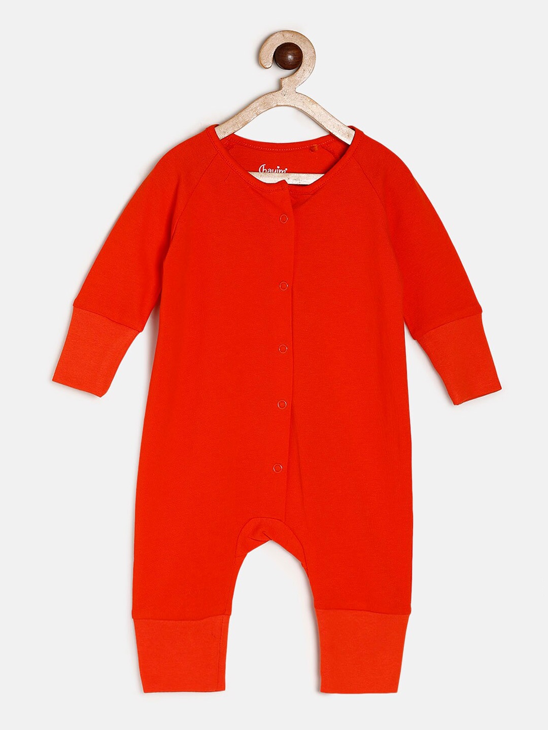 

CHAYIM Infant Open Front Rompers, Red