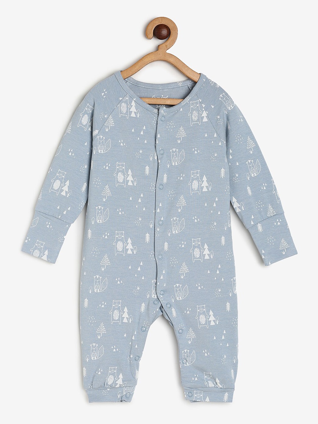 

CHAYIM Infants Printed Open Front Romper, Blue