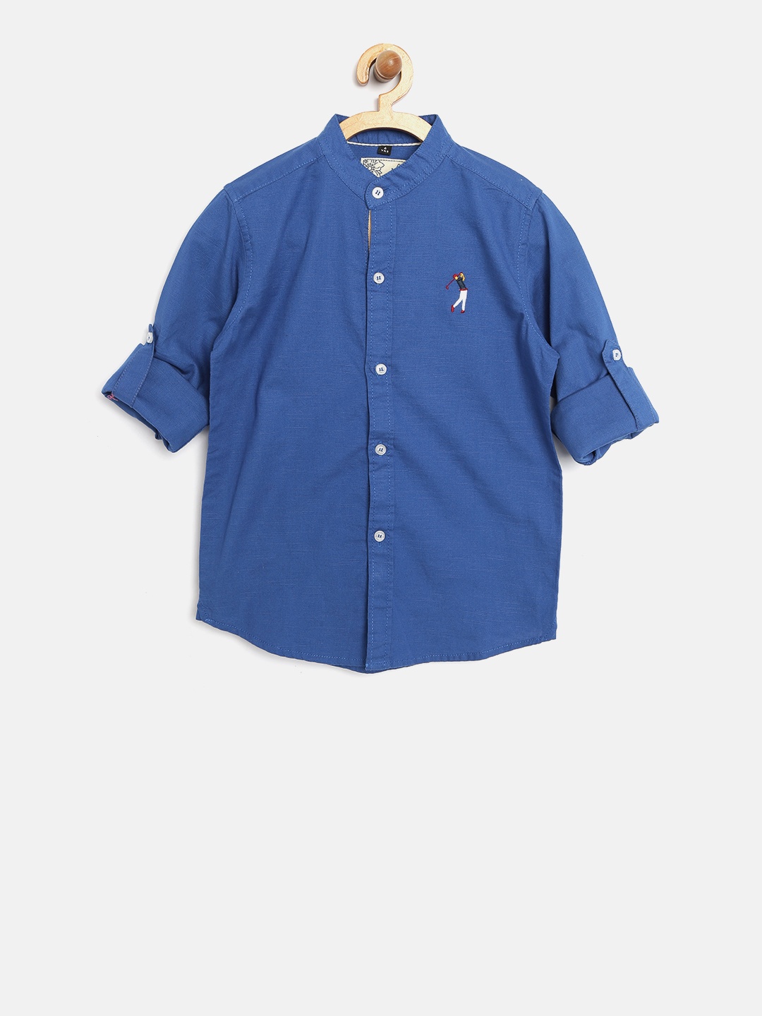 

RUFF Boys Blue Slim Fit Solid Casual Shirt