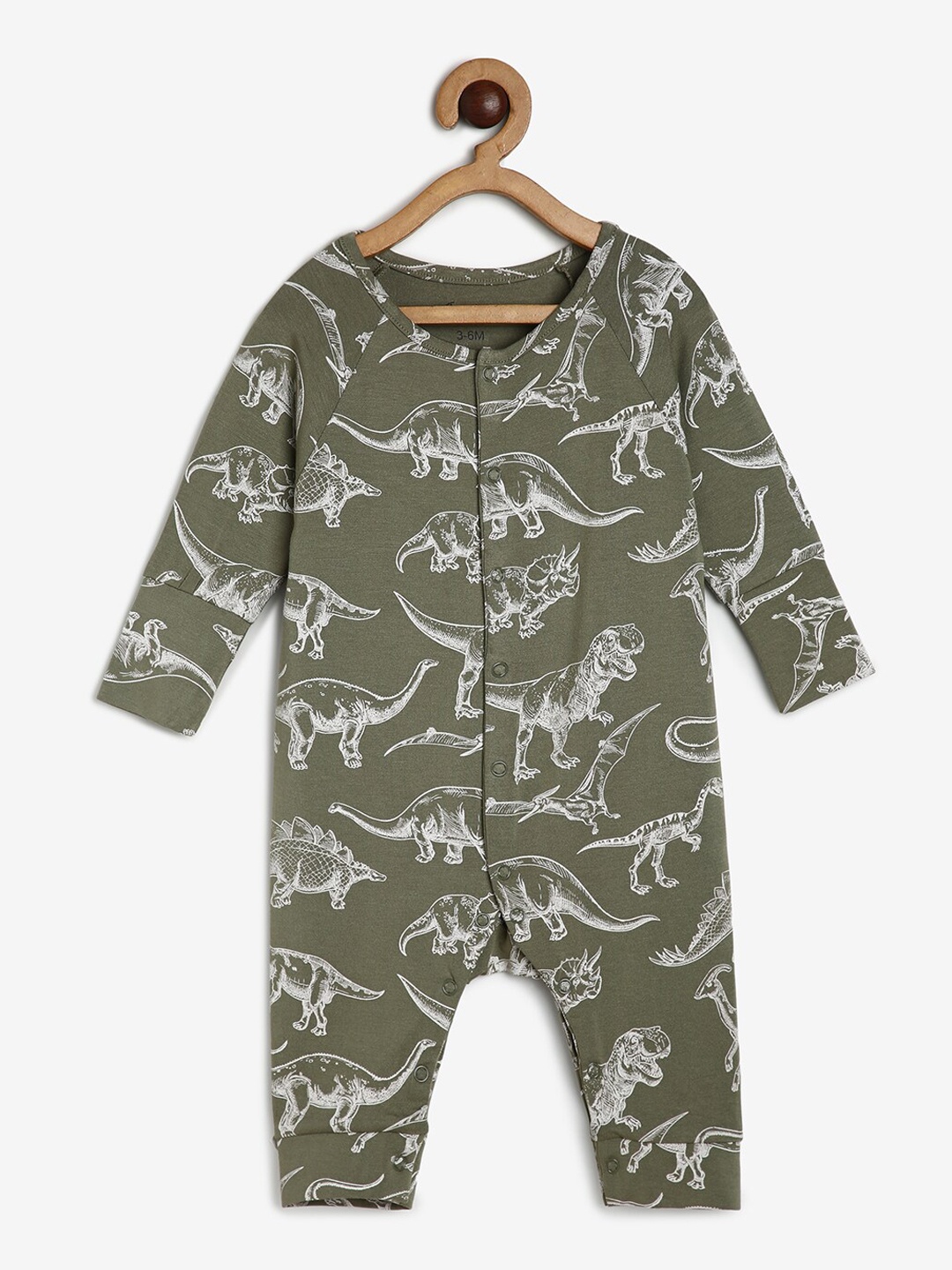 

CHAYIM Infant Kids Printed Full Length Rompers, Green