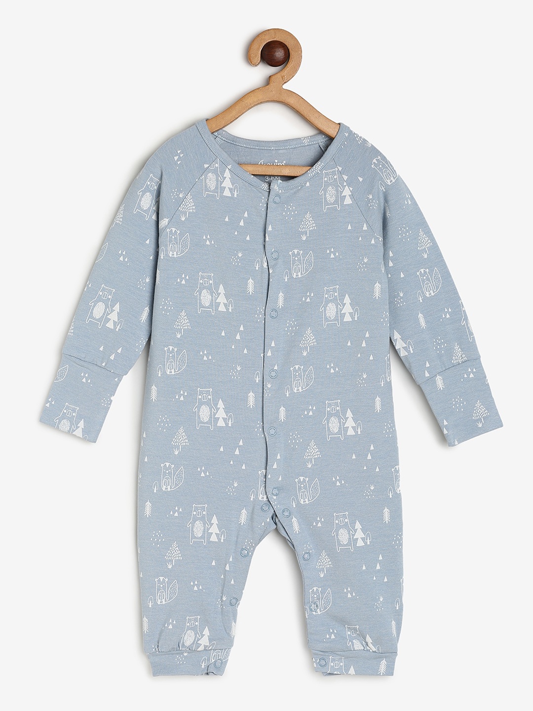 

CHAYIM Kids Printed Open Front Rompers, Navy blue