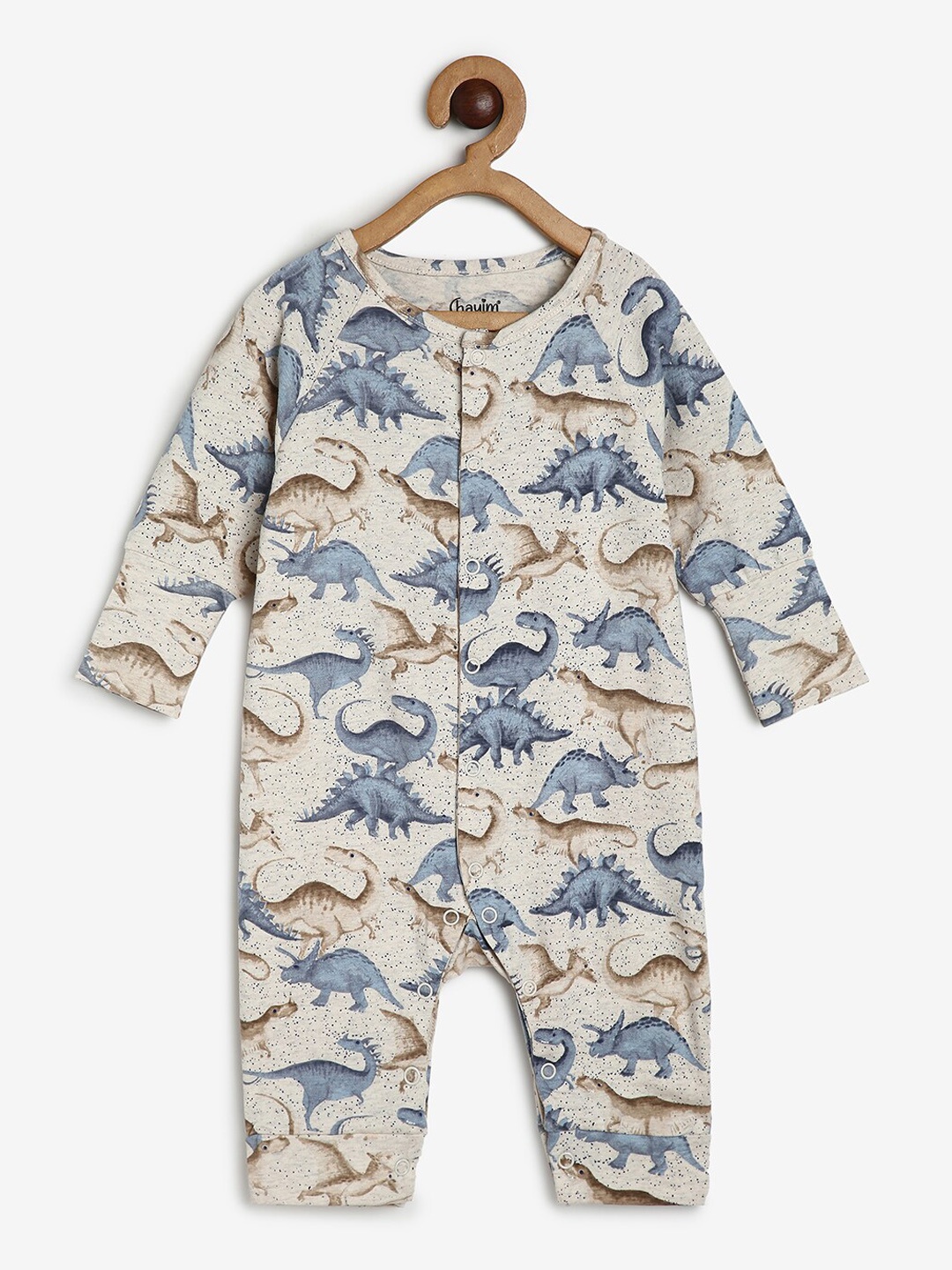 

CHAYIM Infant Kids Printed Full Length Romper, Grey